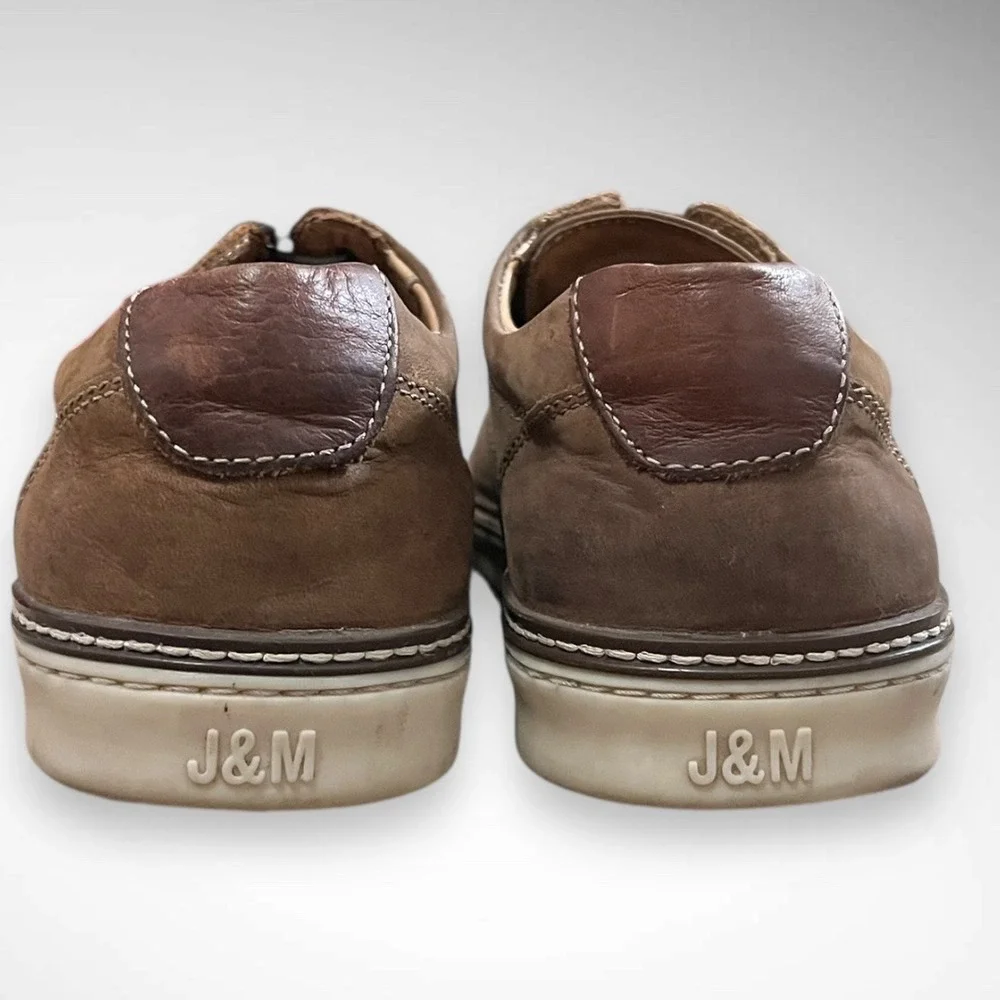 JOHNSTON & MURPHY Tan Oiled Full Grain Sheepskin McGuffey Plain‎ Derby Shoes Toe